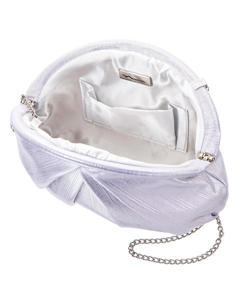 Nina Metallic Sheen Soft Pleated Clutch