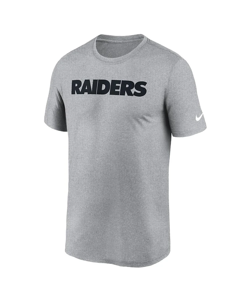 Nike Men's Heather Gray Las Vegas Raiders Primetime Legend Wordmark Performance T-Shirt