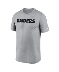 Nike Men's Heather Gray Las Vegas Raiders Primetime Legend Wordmark Performance T-Shirt