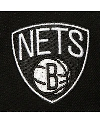 Mitchell & Ness Men's White/Black Brooklyn Nets Retro Sport Colorblock Script Snapback Hat