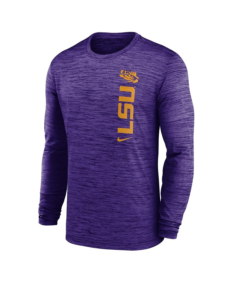 Nike Men's Purple Lsu Tigers 2024 Sideline Velocity Performance Long Sleeve T-Shirt
