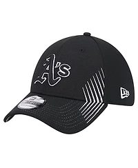 New Era Men's Black Oakland Athletics Active Dash Mark 39THIRTY Flex Hat