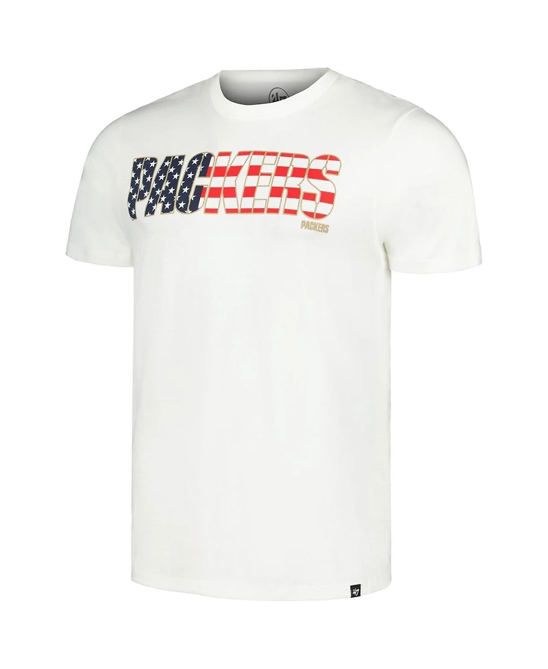 '47 Brand White Green Bay Packers Flag Script Franklin T-Shirt