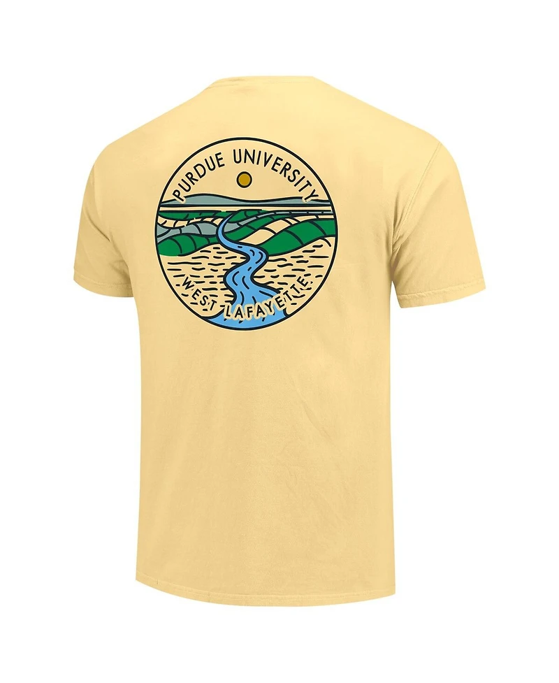Image One Men's and Women's Gold Purdue Boilermakers Scenic Comfort Colors T-Shirt