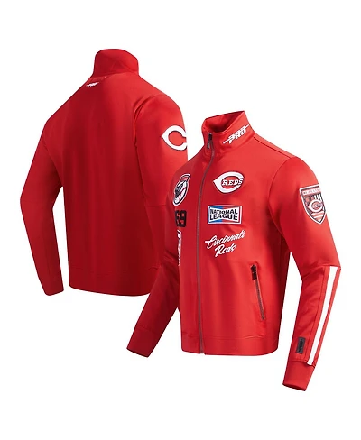 Pro Standard Men's Red Cincinnati Reds Fast Lane Full-Zip Track Jacket