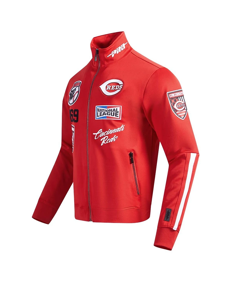 Pro Standard Men's Red Cincinnati Reds Fast Lane Full-Zip Track Jacket