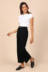 Petal and Pup Women's Georgette High Waisted Straight Leg Pants