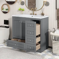 Streamdale 36" Shaker Bathroom Vanity with Sink & Soft-Close Storage