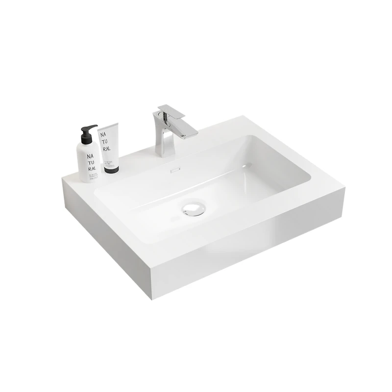 Glossy White Integrated Solid Surface Basin
