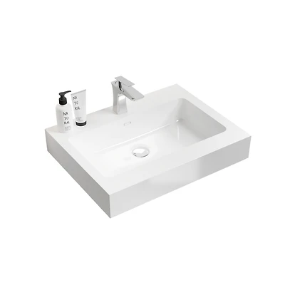 Glossy White Integrated Solid Surface Basin