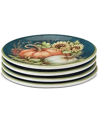 Certified International Autumn Breeze Canape Plates, Set of 4