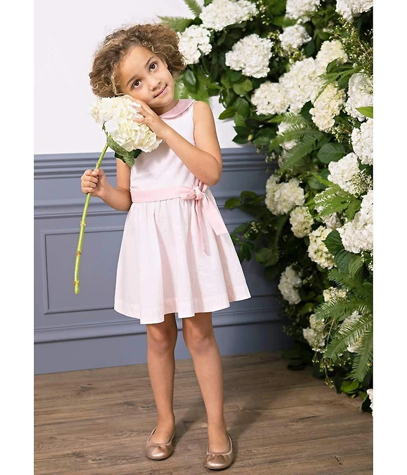 Hope & Henry Toddler Girls Seersucker Peter Pan Collar Dress