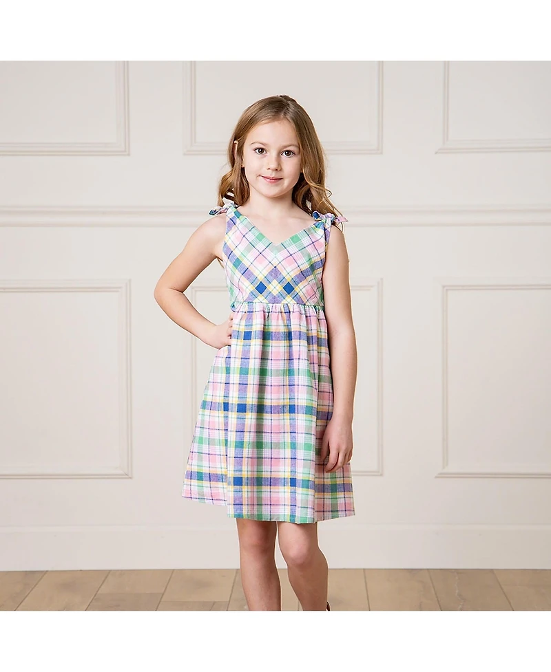 Hope & Henry Toddler Girls Sleeveless Bow Shoulder Swing Dress