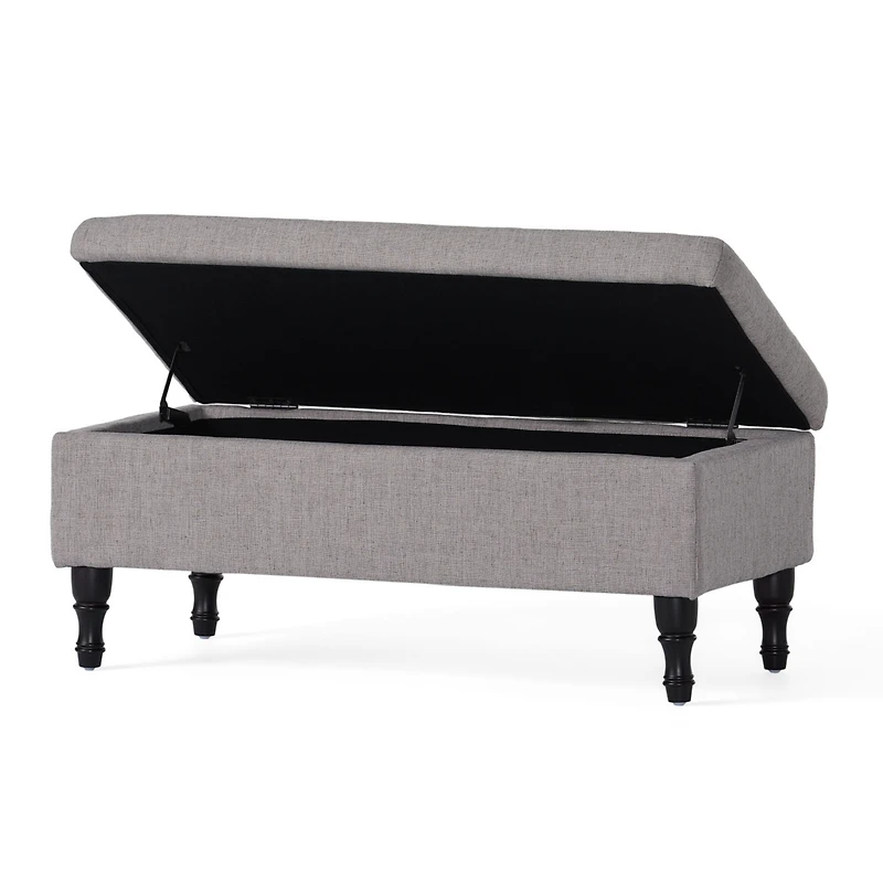 Streamdale Furniture Logan Tufted Storage Ottoman With Grey Fabric