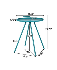 Streamdale Modern Side Table With Handle And Durable Steel Frame