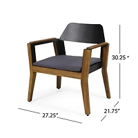 Streamdale Acacia Wood Club Chairs With Cushions (Set Of 2)