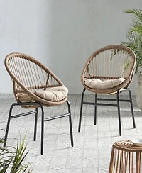 Simplie Fun Wicker Dining Chairs With Cushions (Set Of 2)