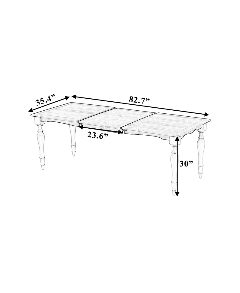 Streamdale Vintage Extendable Dining Table with Removable Leaf