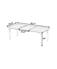 Streamdale Vintage Extendable Dining Table with Removable Leaf