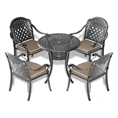 Streamdale 5-Piece Cast Aluminum Patio Set with Cushions