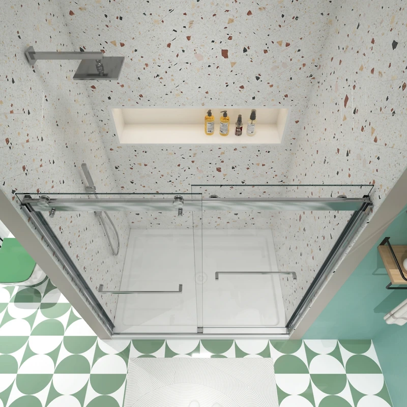 Streamdale 5/16" Bypass Shower Door, Polished Chrome, 56"-60"x74