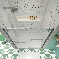 Streamdale 5/16" Bypass Shower Door, Polished Chrome, 56"-60"x74