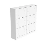 Streamdale 6-Tier Carved Shoe Cabinet for Entryway, White