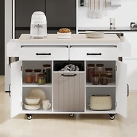 Streamdale Multipurpose Kitchen Island with Tilt-Out Trash Can