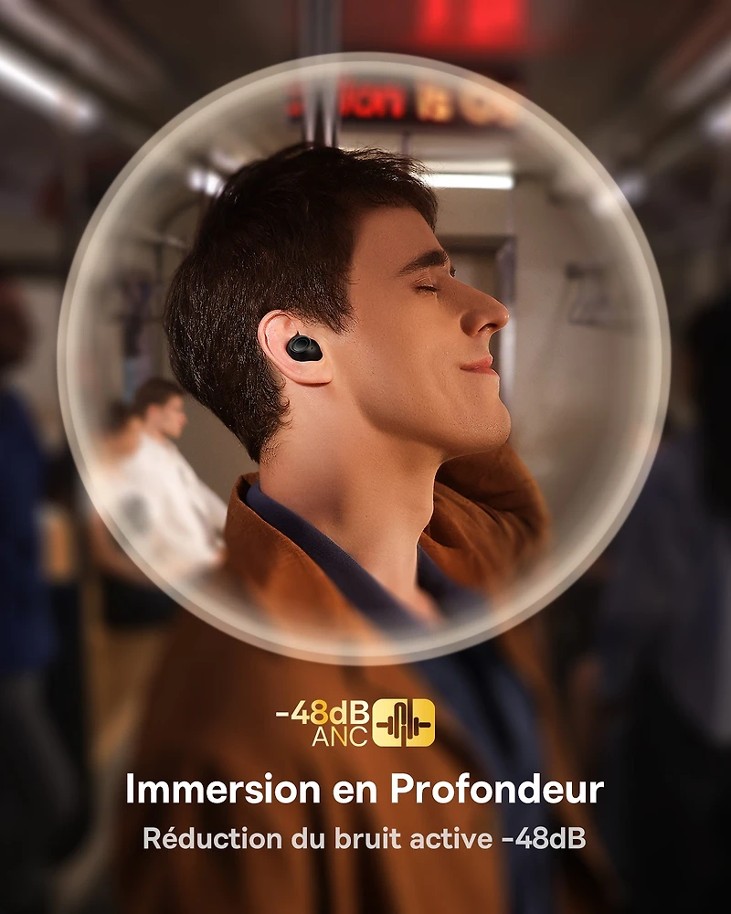 Baseus MA10 Wireless Earbuds Active Noise Cancelling Earbuds 140H Playtime Bluetooth Headphones