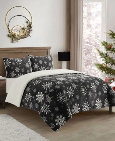 Stratford Park Flakes Sherpa Sherpa Comforter Sets