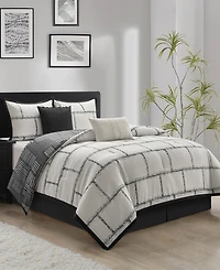 Closeout! Stratford Park Brickridge Reversible 6-Pc. Comforter Set