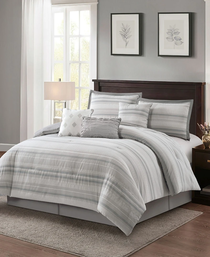Stratford Park Gamla Stripe 7-Pc. Comforter Set, King