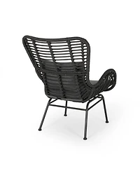 Streamdale Modern Rattan Chair With Curved Seating And Cozy Cushions