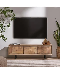 Streamdale Furniture Boho Mango Wood Tv Stand with Storage