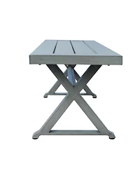 Streamdale Modern Aluminum Outdoor Dining Bench, Dark Gray