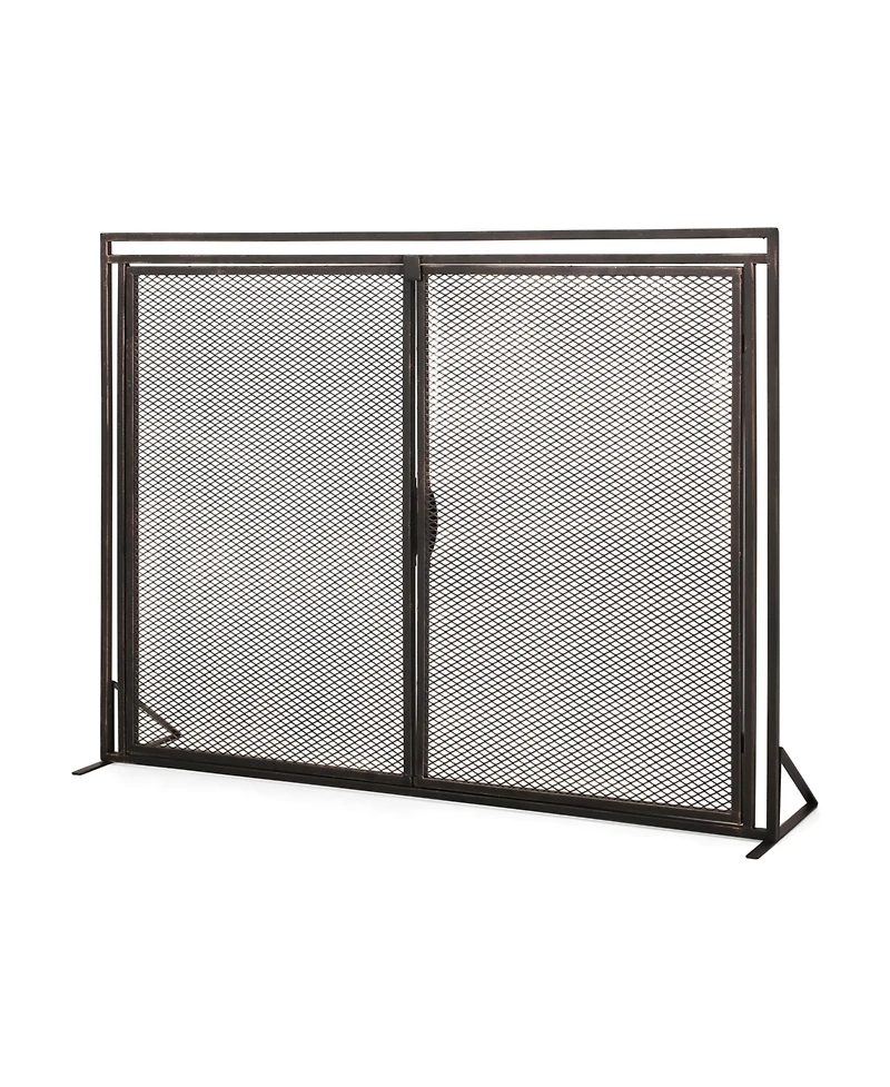 Streamdale Samantha Matte Black Iron Fireplace Screen