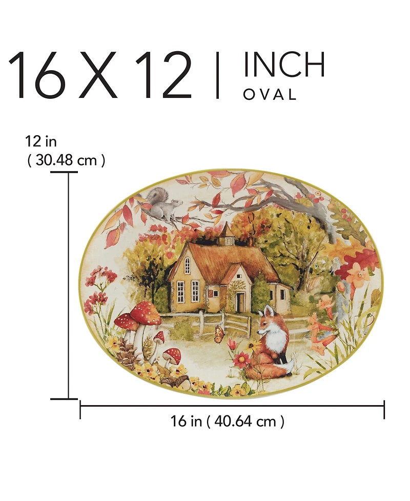 Certified International Woodland Critters Oval Platter