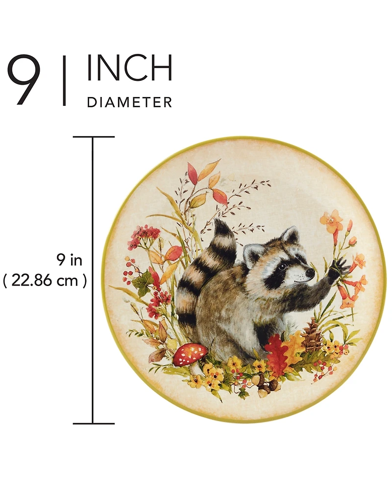 Certified International Woodland Critters Dessert Plates, Set of 4