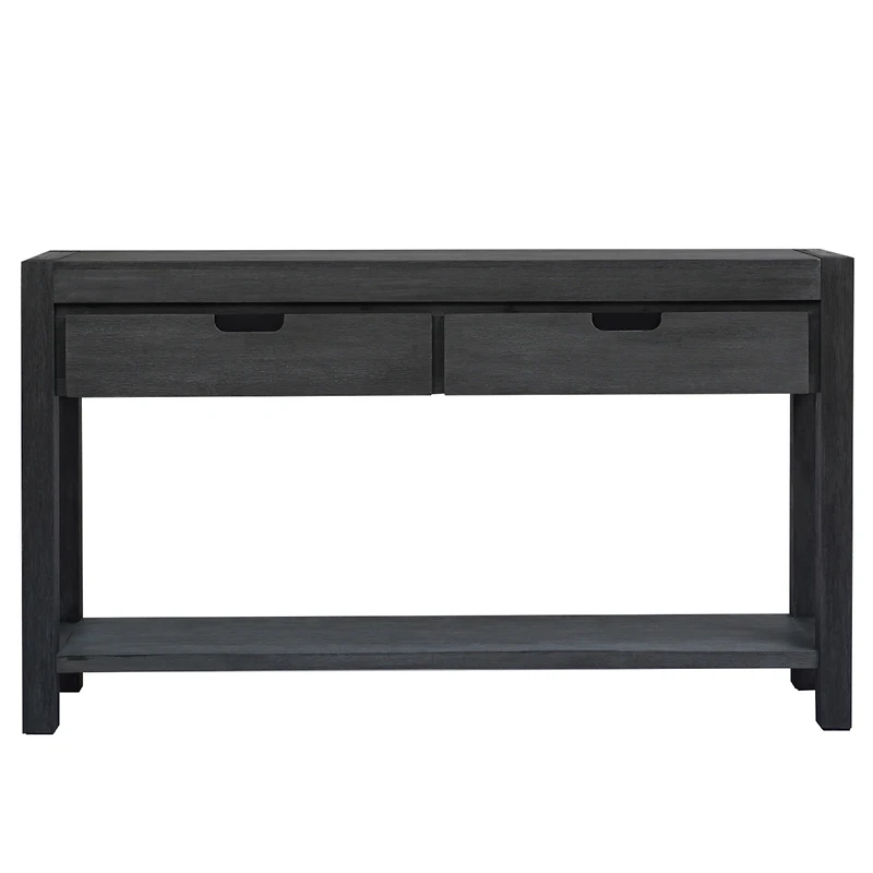 Streamdale Acacia Veneer Console Table with Drawers and Shelf