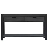 Streamdale Acacia Veneer Console Table with Drawers and Shelf