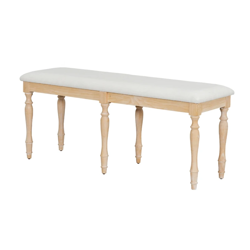Streamdale Vintage 50.4" Upholstered Dining Bench with Turned Legs