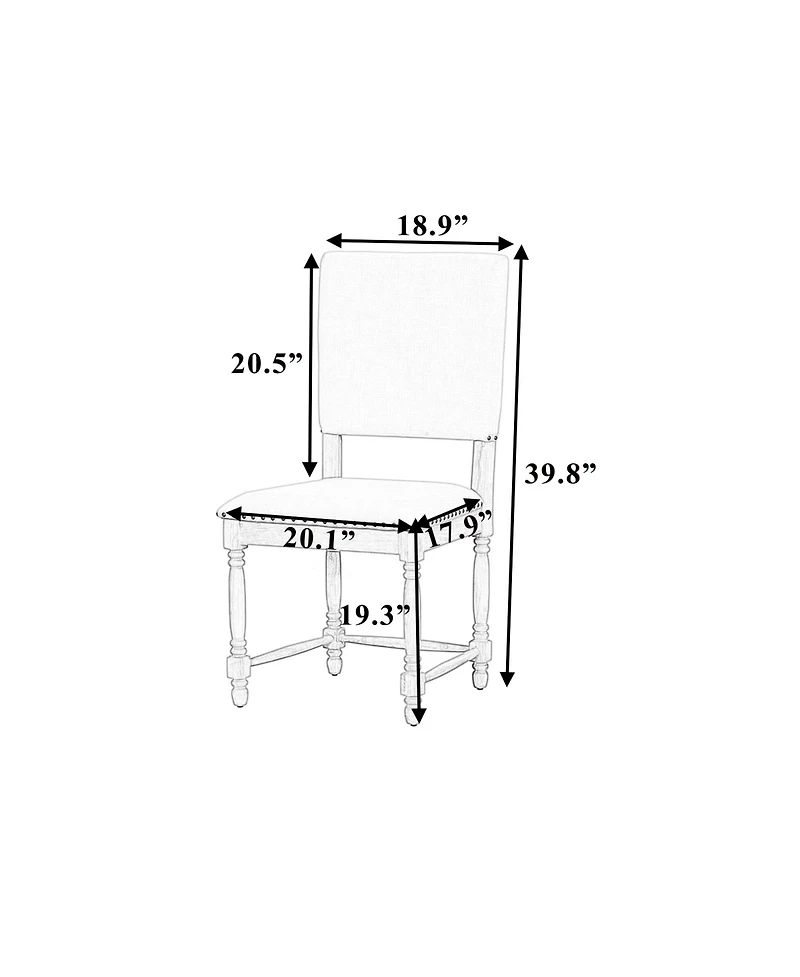 Streamdale Vintage Upholstered Dining Chairs with Turned Legs and Nailhead Trim