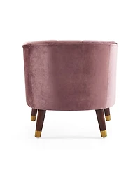 Streamdale Stylish Velvet Barrel Accent Chair with Sturdy Legs