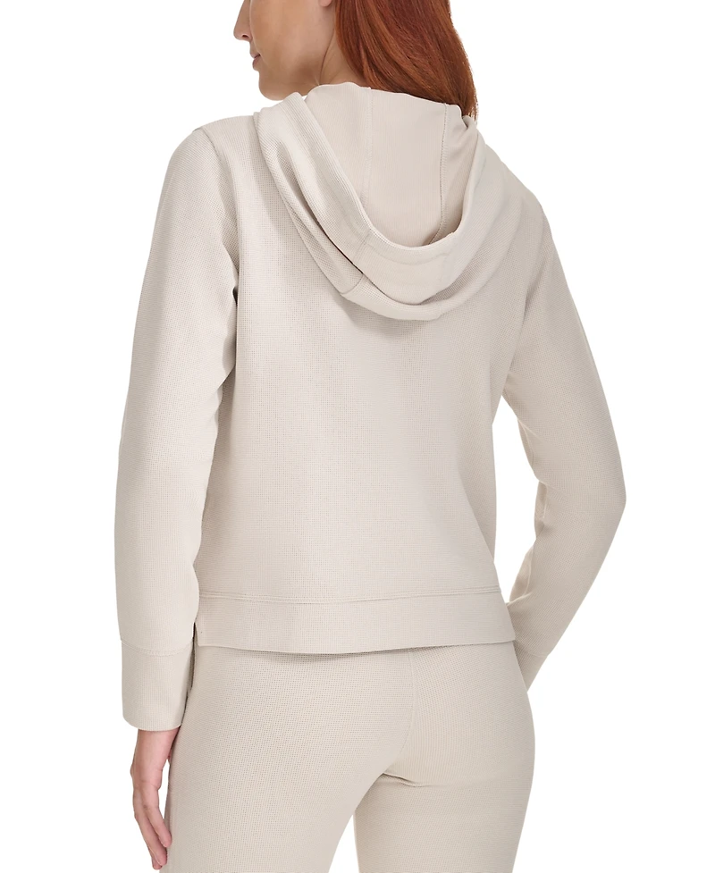 Calvin Klein Women's Tech Waffle-Knit Pullover Hoodie