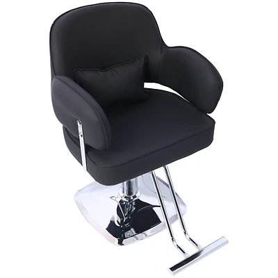 Simplie Fun Wide Seat Hydraulic Barber Chair with Stainless Steel Footrest