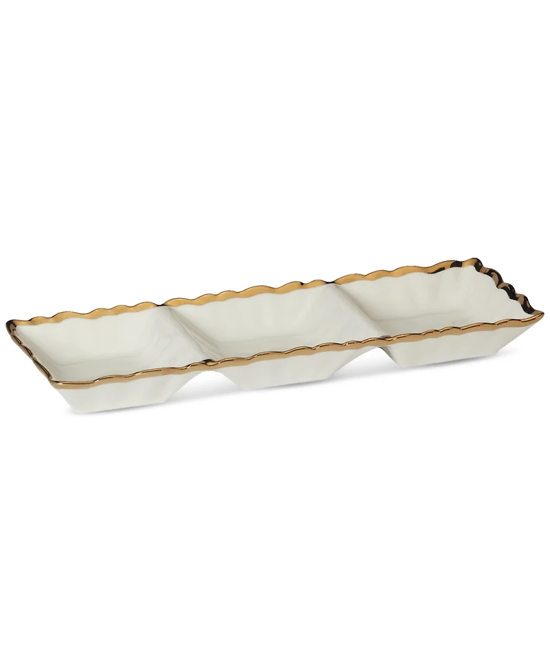 Certified International Regency 3-Section Porcelain Tray