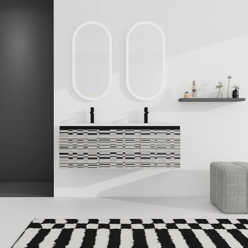 48'' Wall-Mounted Bathroom Vanity with Soft-Close Doors