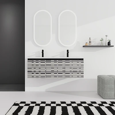 48'' Wall-Mounted Bathroom Vanity with Soft-Close Doors