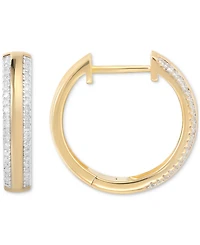 Diamond Hoop Earrings (1/4 ct. t.w.) 14k Gold-Plated Sterling Silver