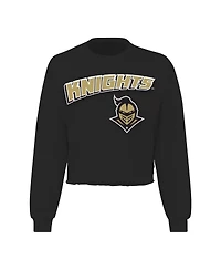 Spirit Jersey Women's Black Ucf Knights Slouchy Cropped Long Sleeve T-Shirt